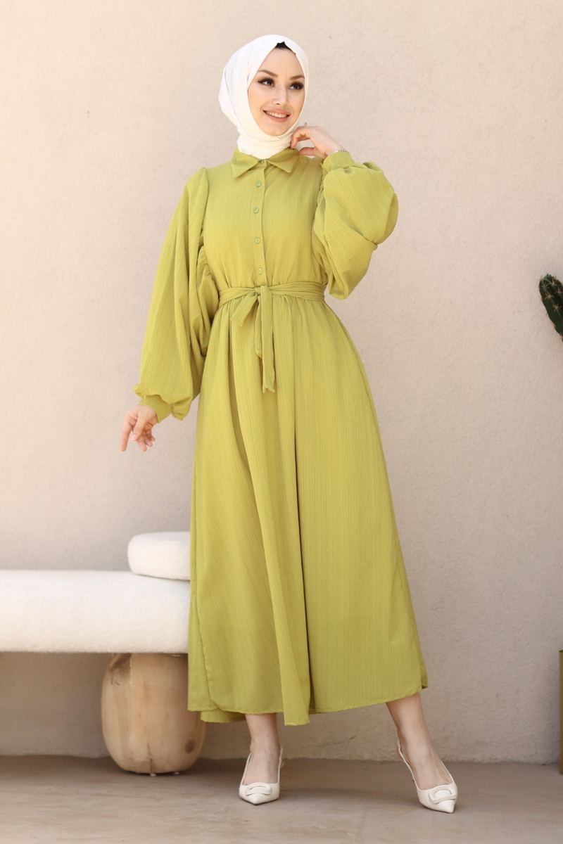 Andy Yağ Yeşili Elbise