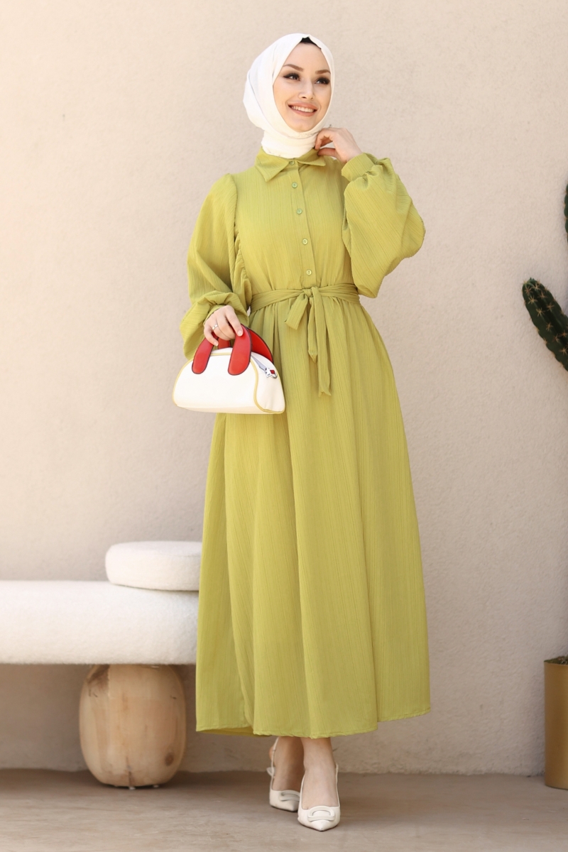 Andy Yağ Yeşili Elbise