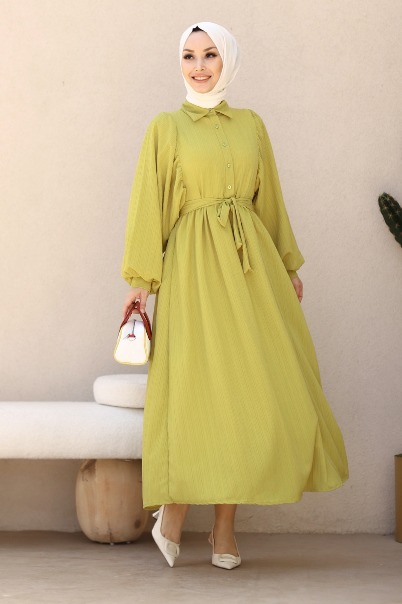 Andy Yağ Yeşili Elbise