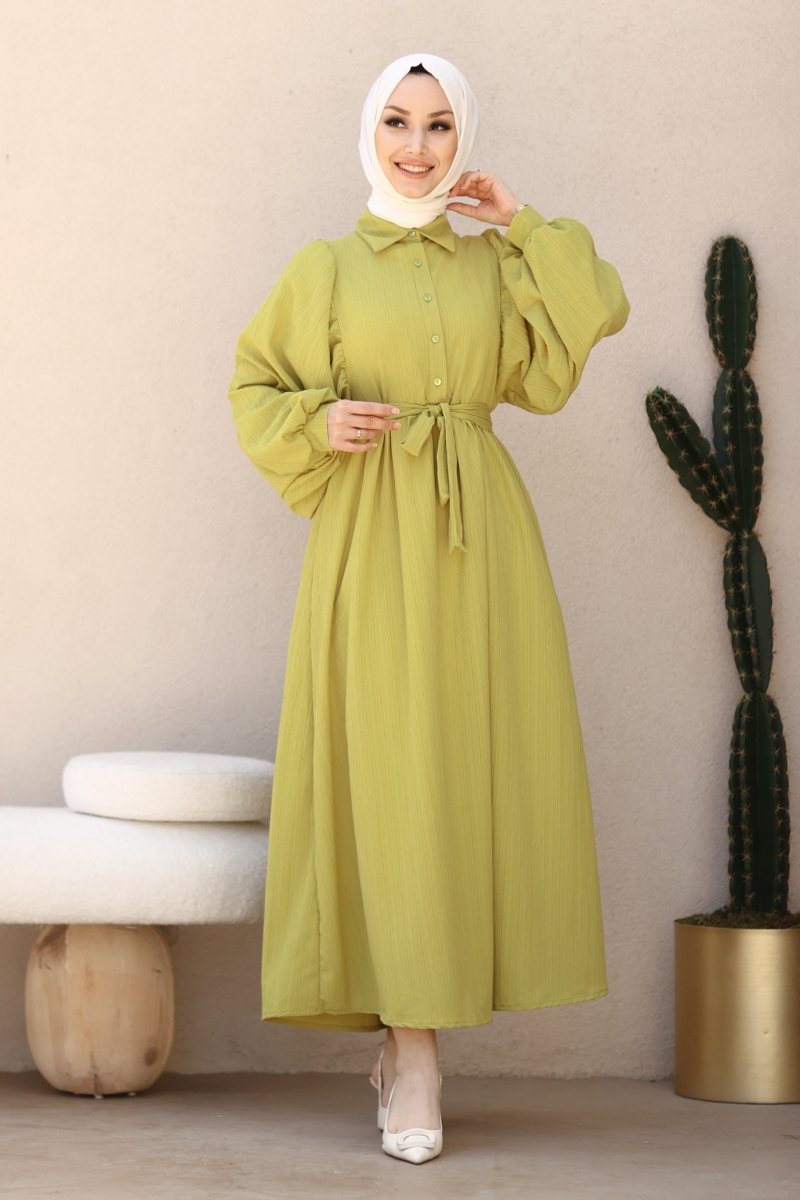 Andy Yağ Yeşili Elbise