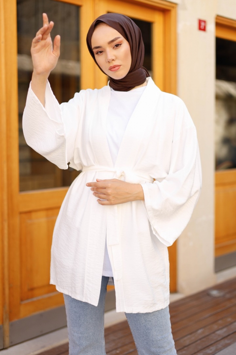 Anelka Beyaz Kimono