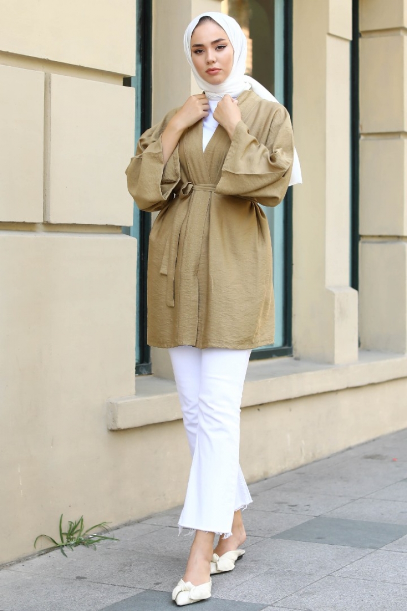 Anelka Yağ Yeşili Kimono