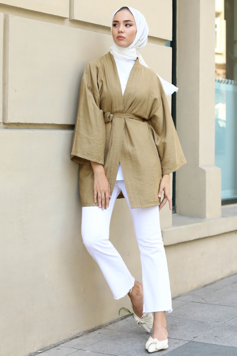 Anelka Yağ Yeşili Kimono