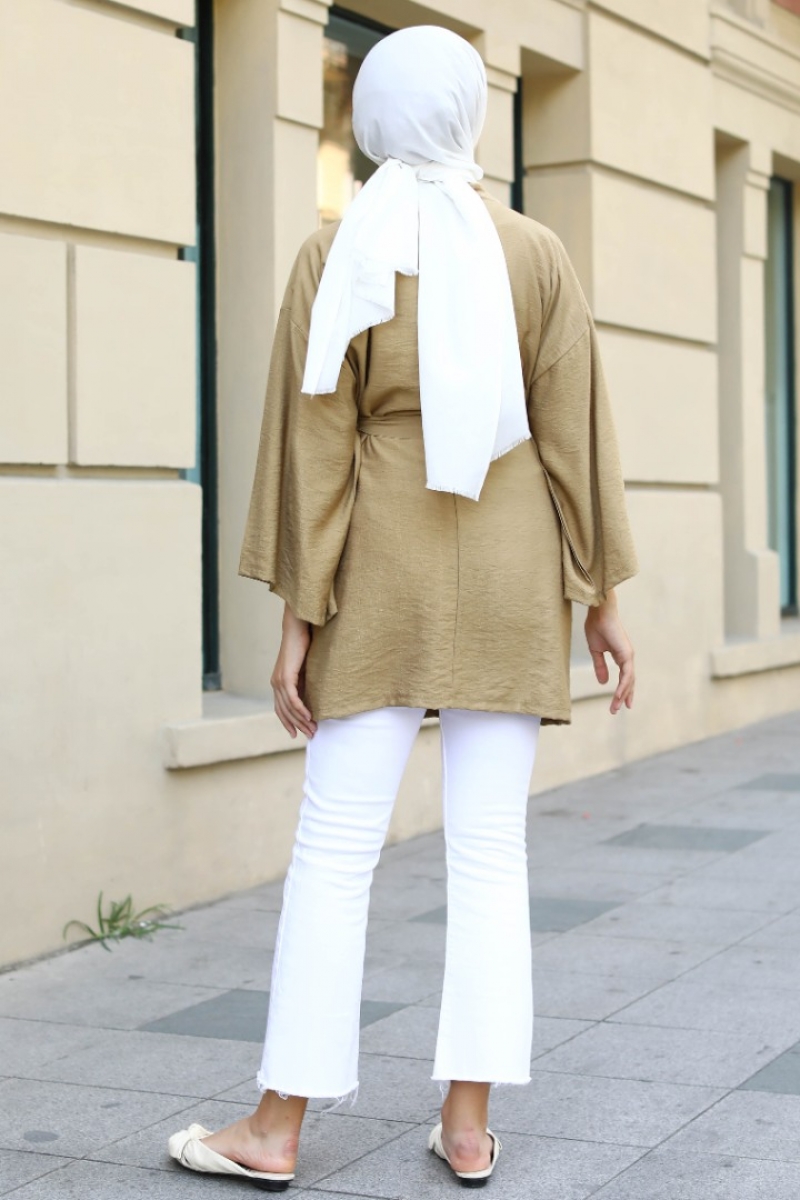 Anelka Yağ Yeşili Kimono