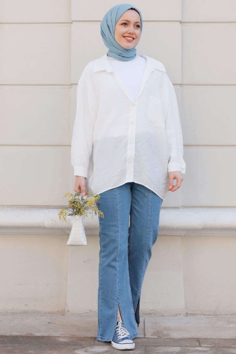 Aneska Beyaz Gömlek