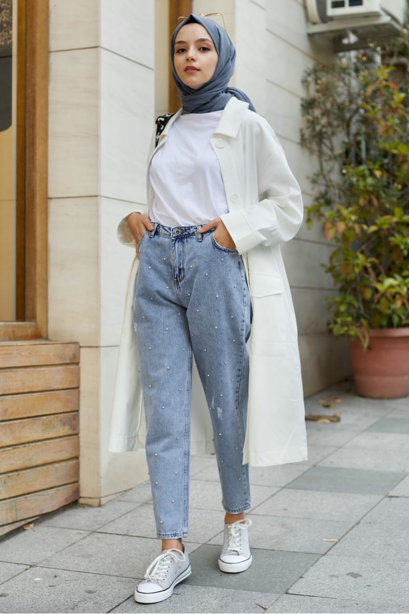 Angel Beyaz Trençkot