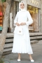 Antona Beyaz Şifon Elbise
