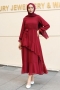 Antona Bordo Şifon Elbise