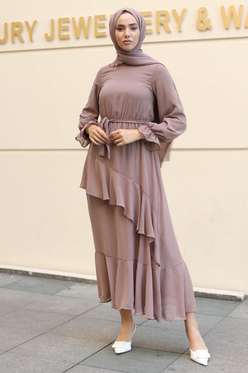 Antona Vizon Şifon Elbise