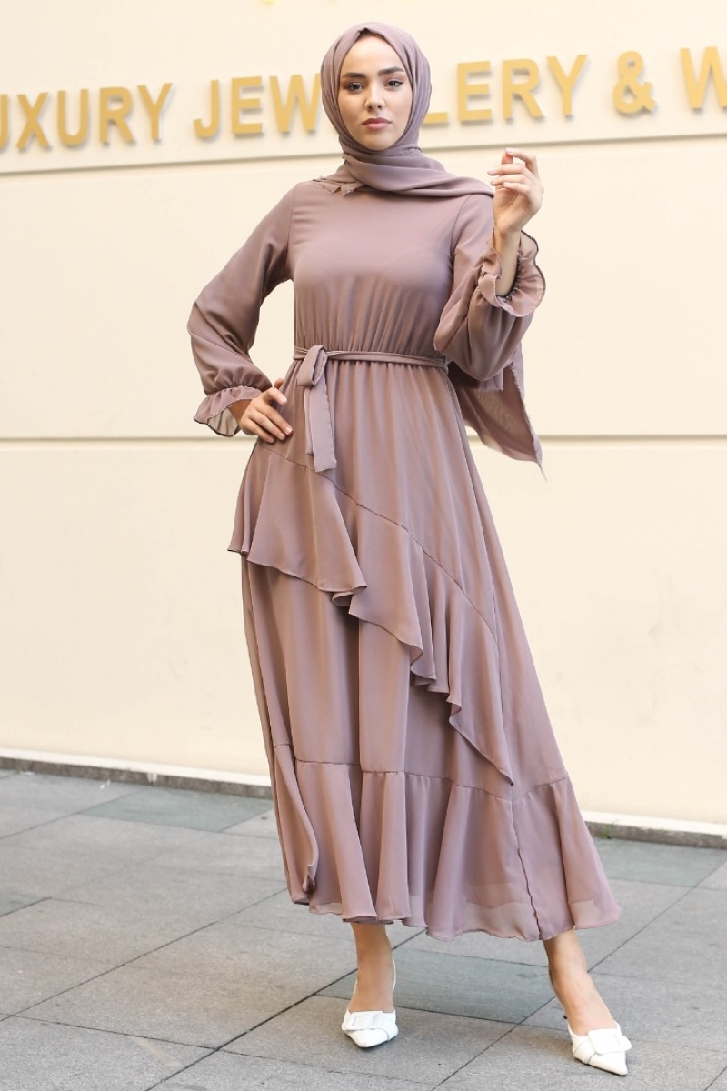 Antona Vizon Şifon Elbise