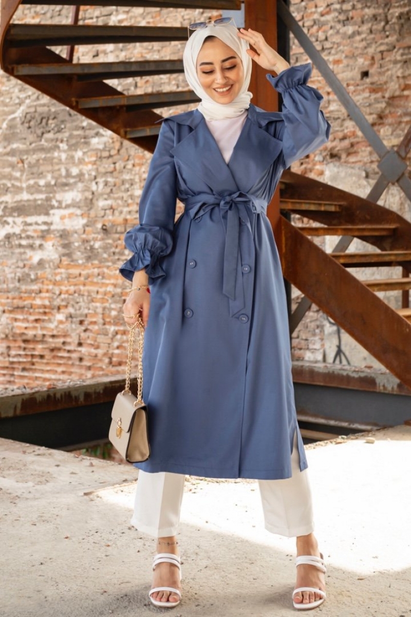 Ariana İndigo Trençkot