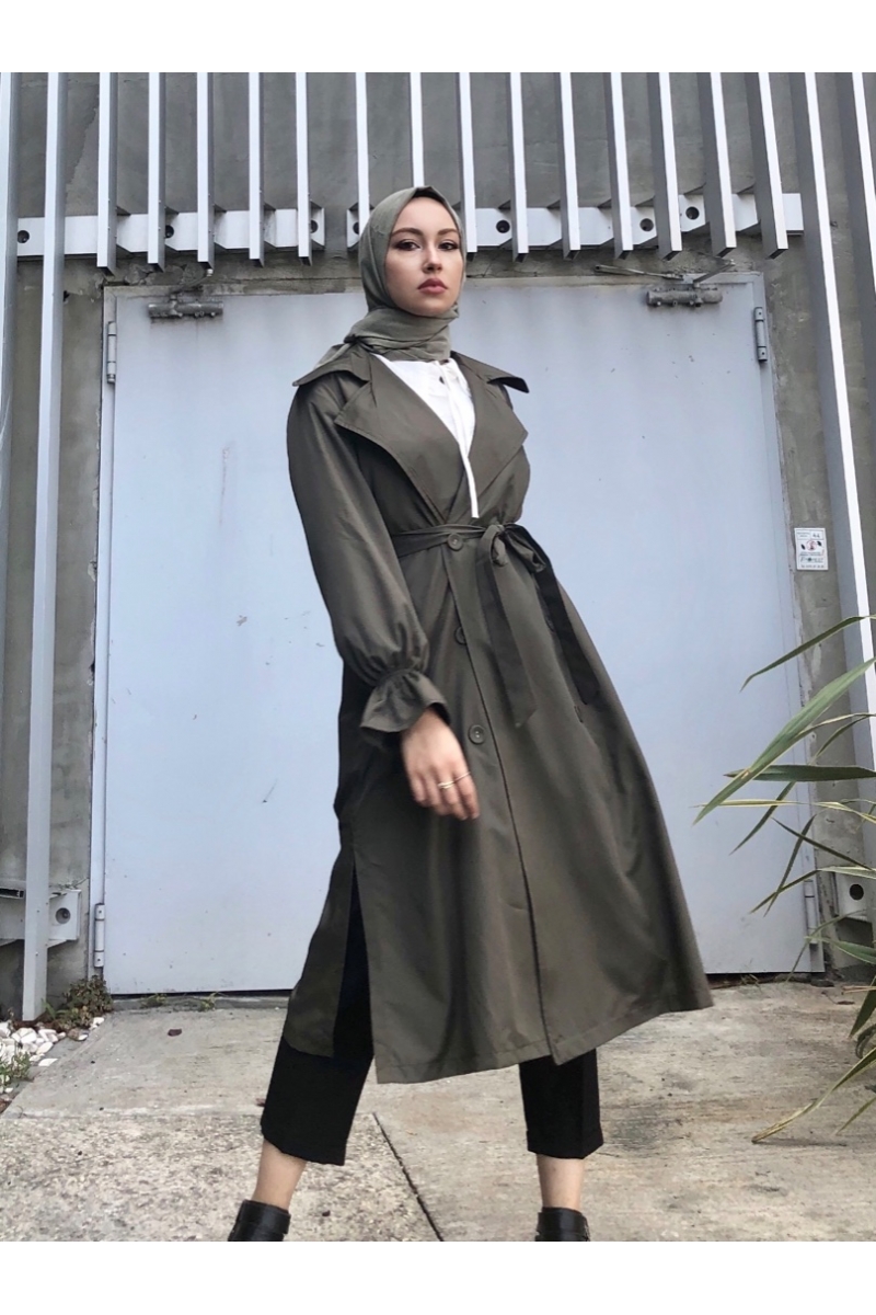 Ariana Haki Trençkot