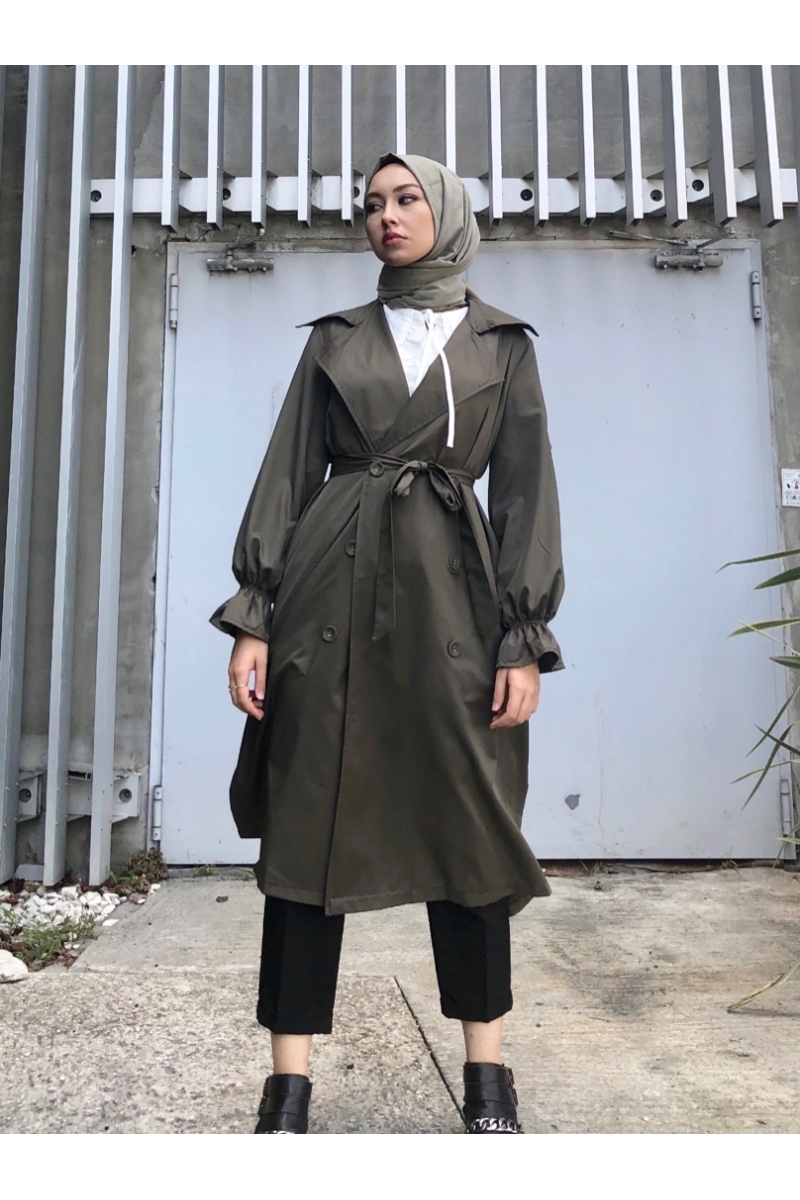 Ariana Haki Trençkot