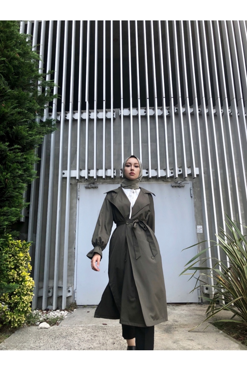 Ariana Haki Trençkot