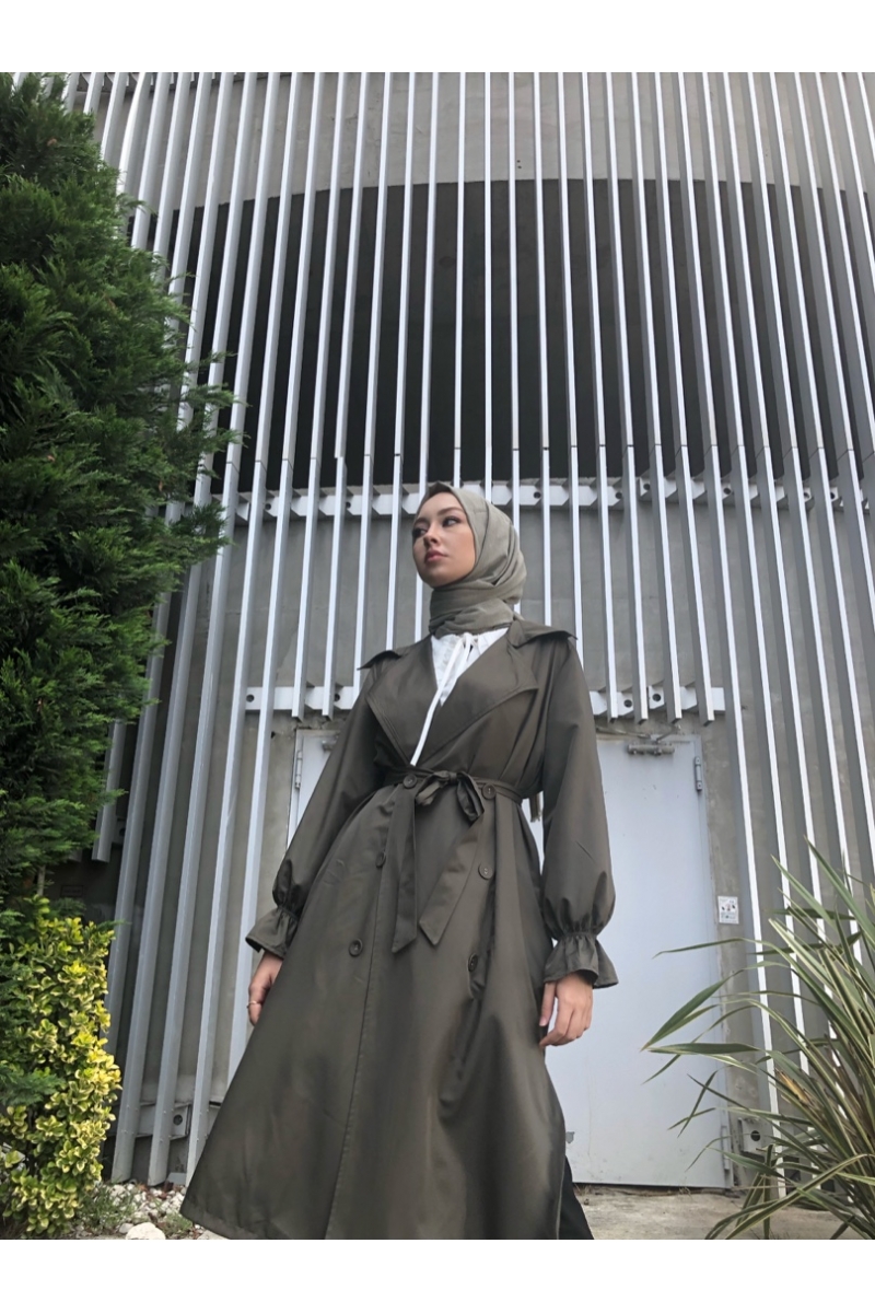 Ariana Haki Trençkot