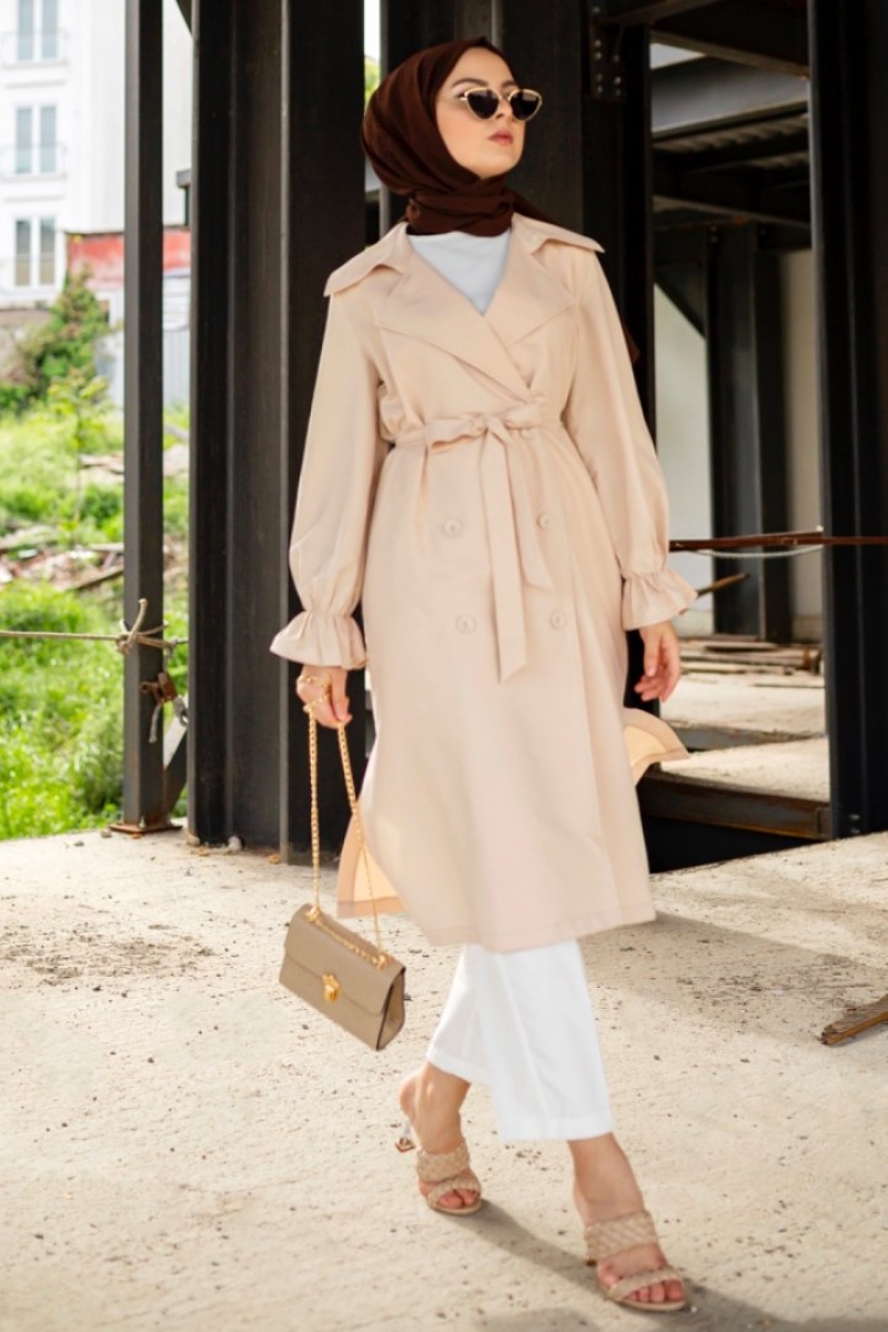 Ariana Krem Trençkot