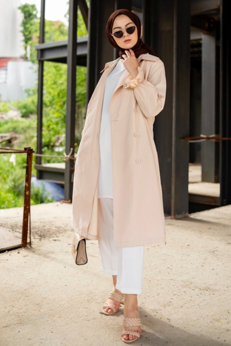 Ariana Krem Trençkot