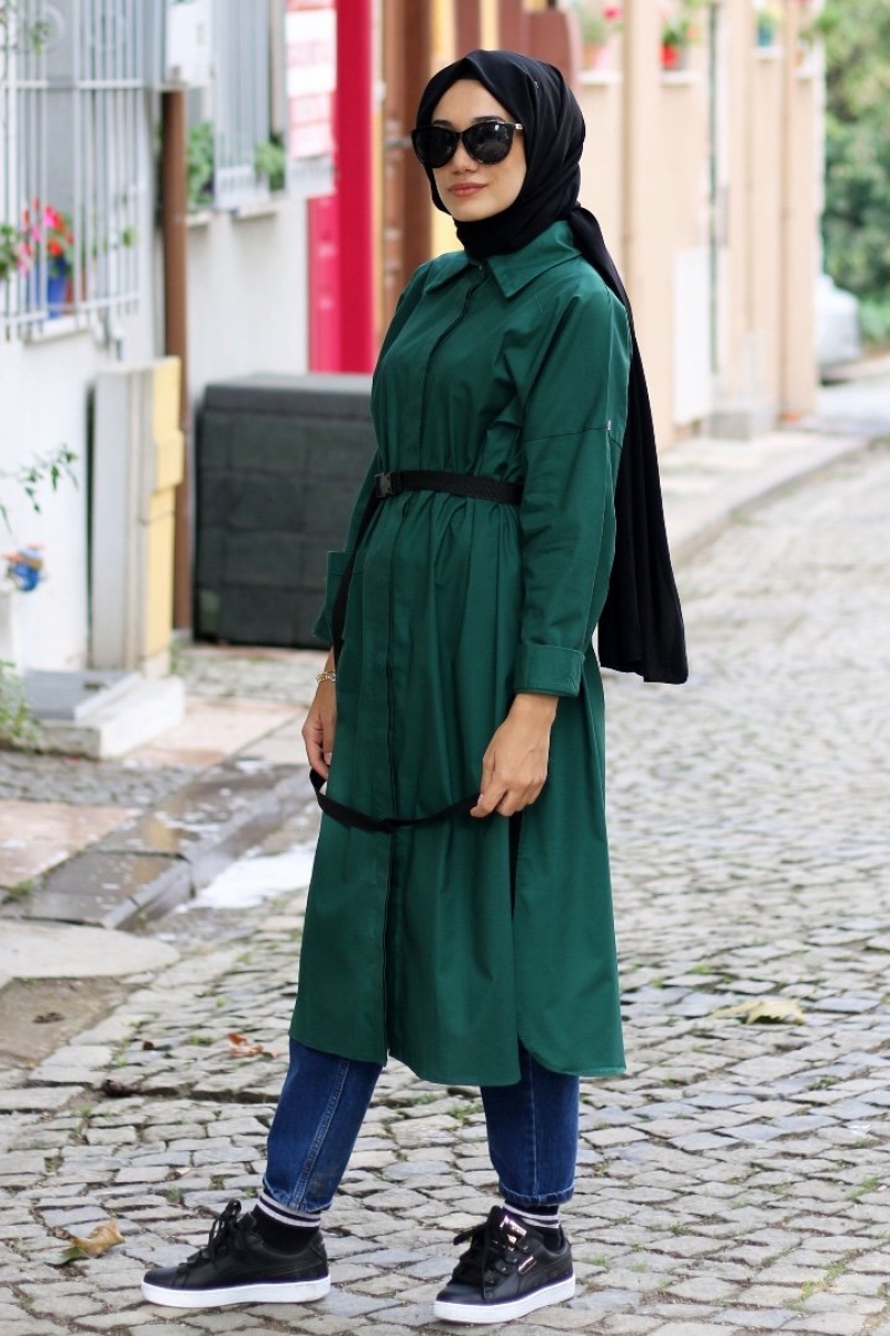 Zümrüt Yeşili Arya Tunik