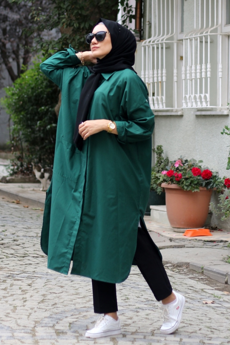 Zümrüt Yeşili Arya Tunik