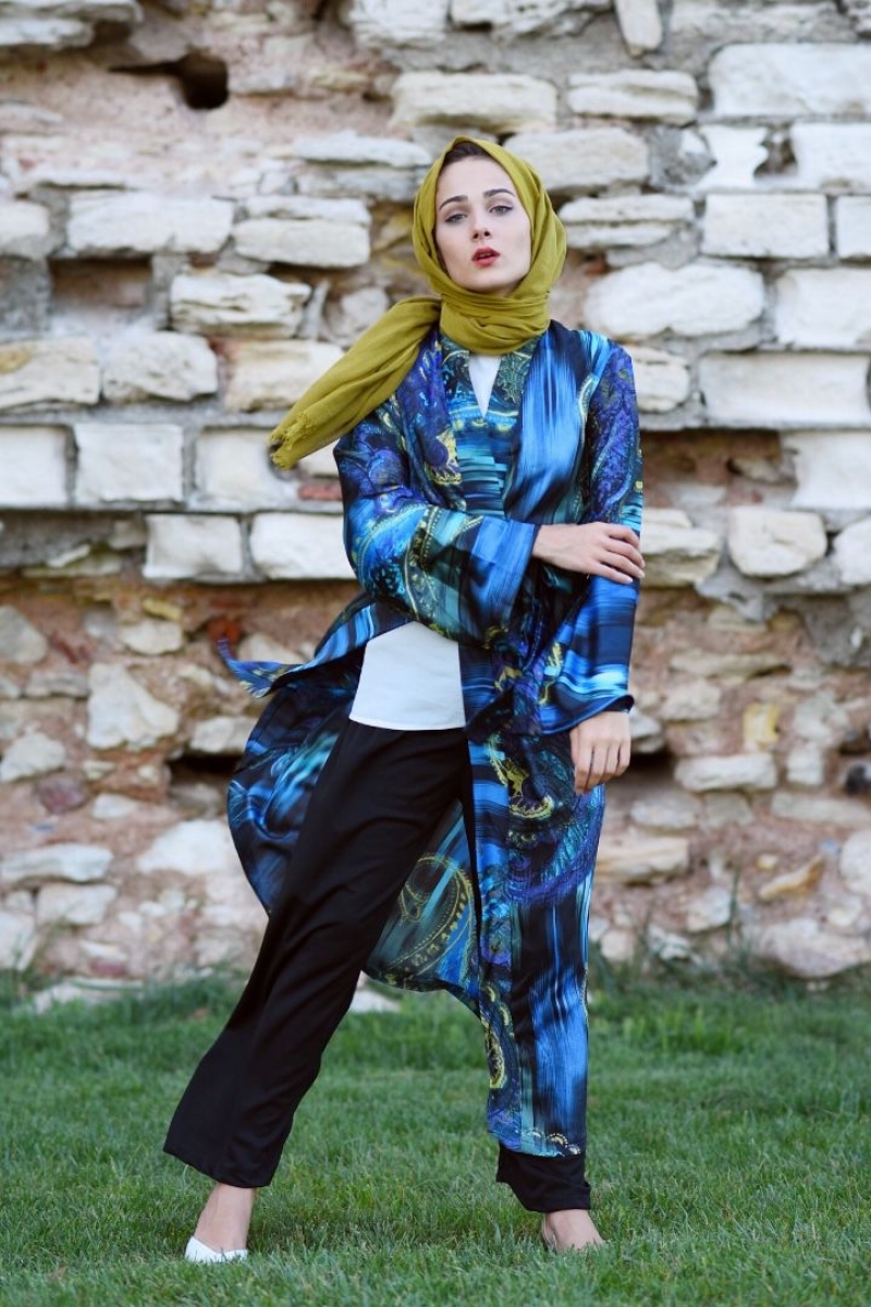 Mavi Atmosfer Kimono