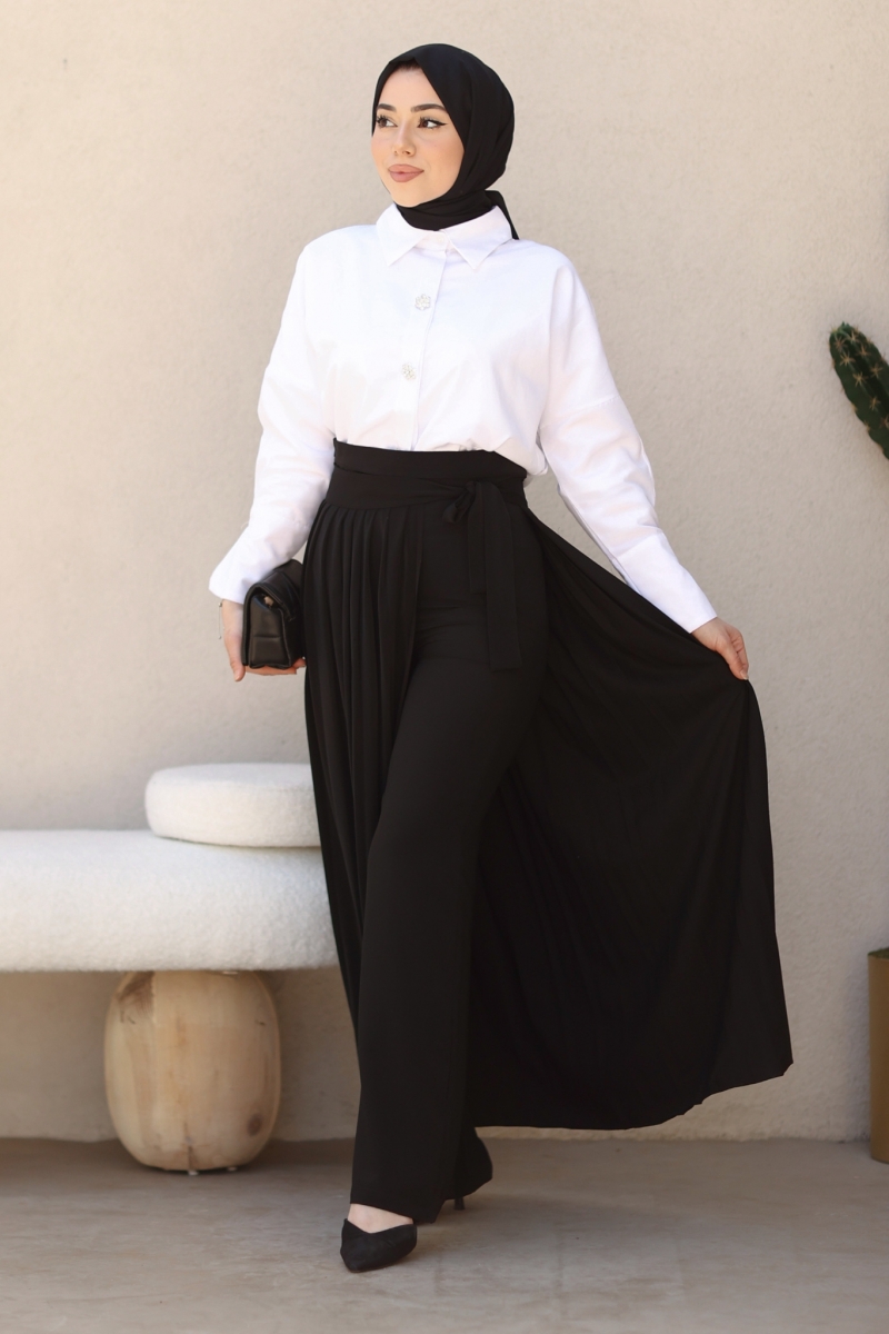 Ava Siyah Etek Pantolon