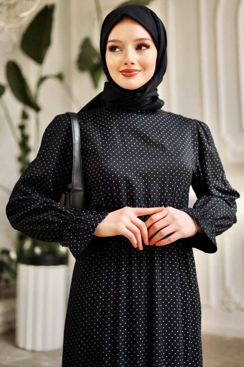 Banto Siyah Viskon Elbise