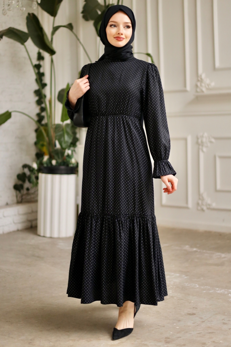 Banto Siyah Viskon Elbise