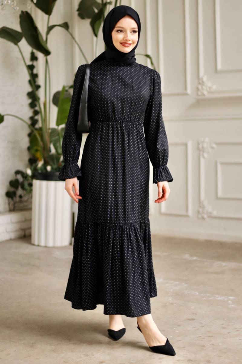 Banto Siyah Viskon Elbise