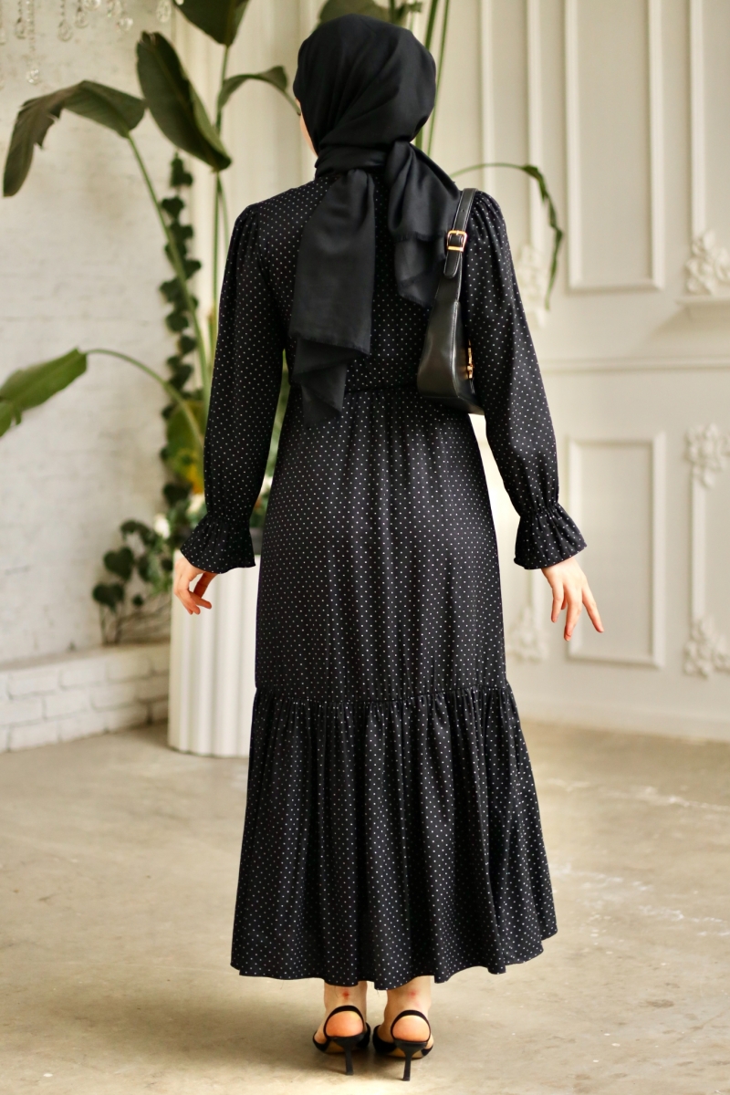 Banto Siyah Viskon Elbise