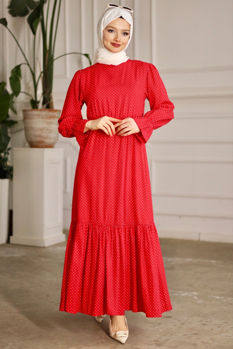 Banto Kırmızı Viskon Elbise