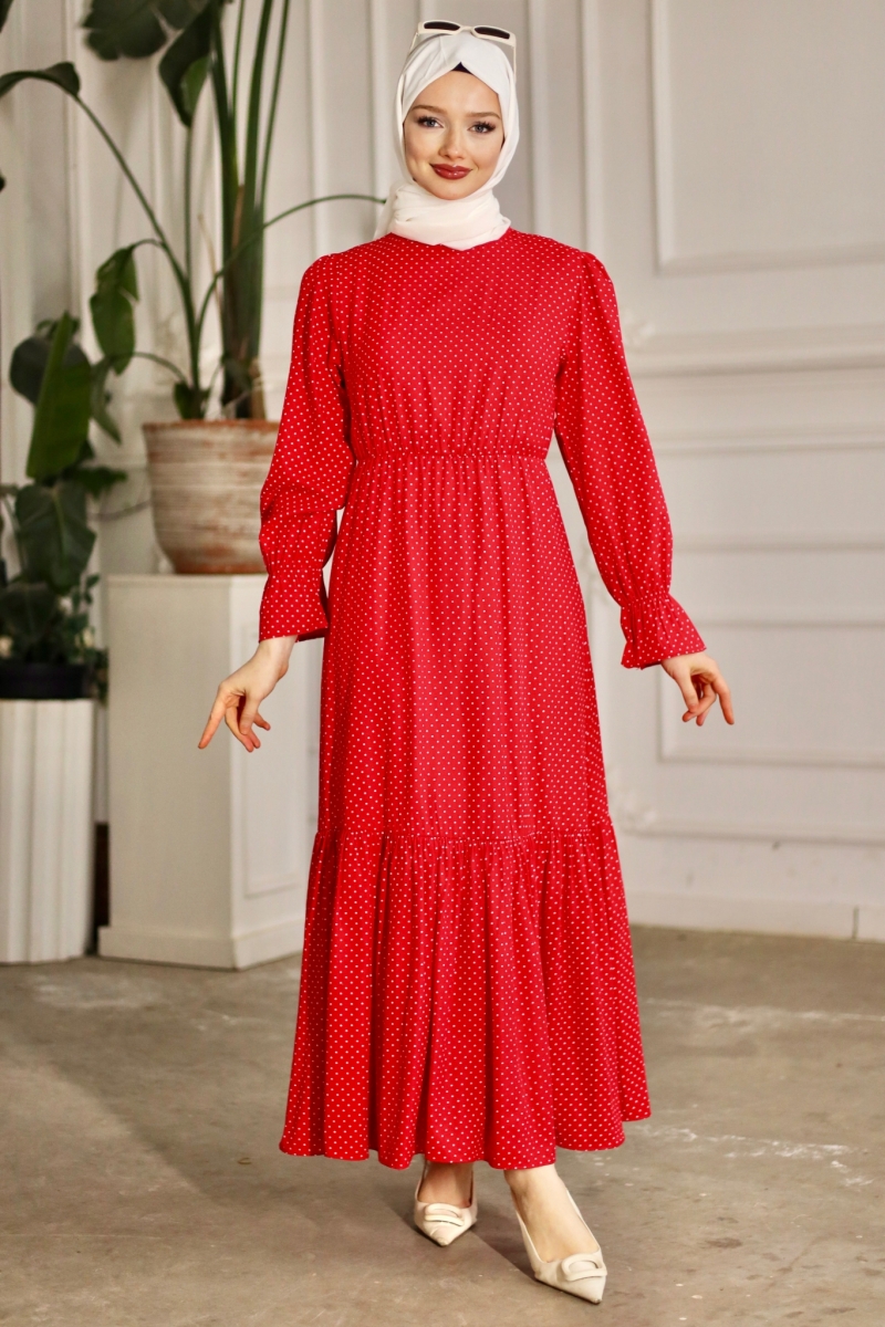 Banto Kırmızı Viskon Elbise