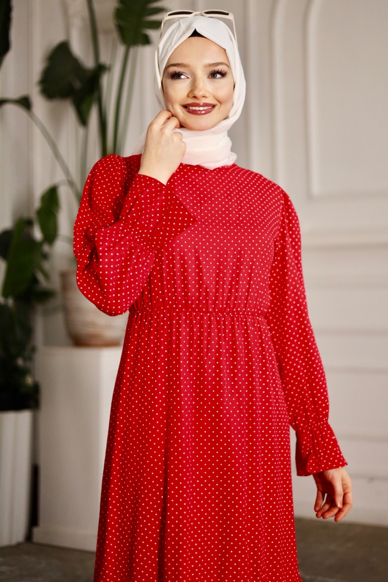 Banto Kırmızı Viskon Elbise