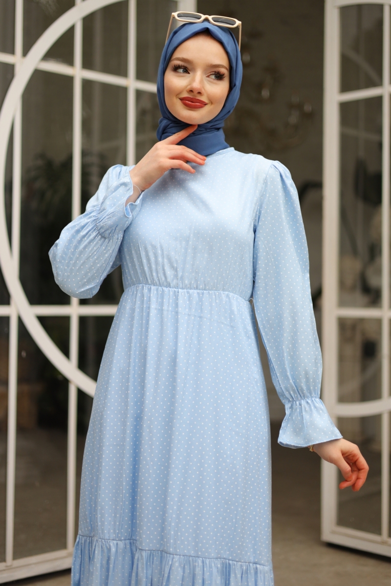 Banto Turkuaz Viskon Elbise