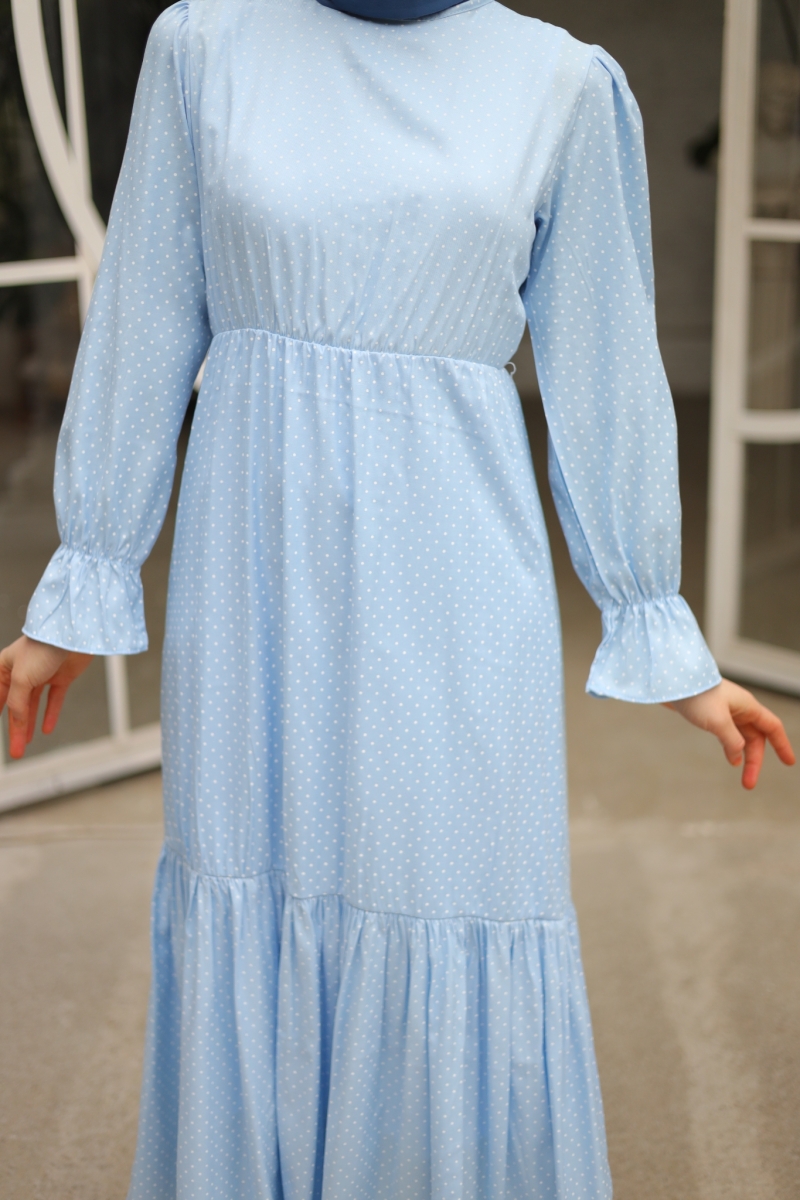 Banto Turkuaz Viskon Elbise