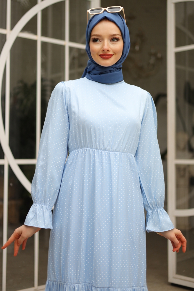 Banto Turkuaz Viskon Elbise