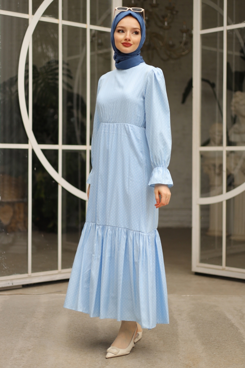 Banto Turkuaz Viskon Elbise