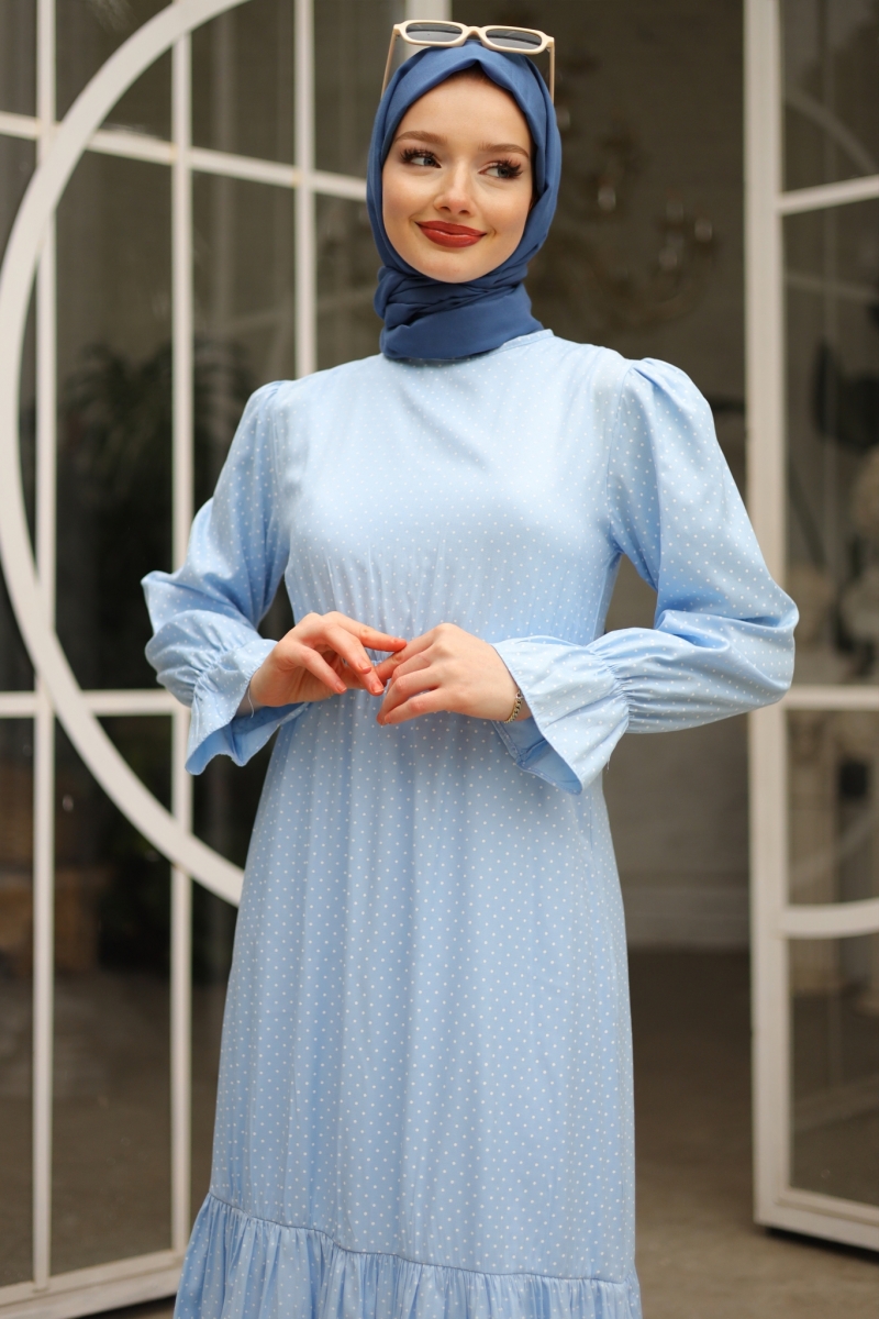 Banto Turkuaz Viskon Elbise