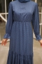 Banto Saks Mavisi Viskon Elbise