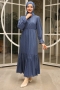 Banto Saks Mavisi Viskon Elbise