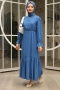 Banto Mavi Viskon Elbise