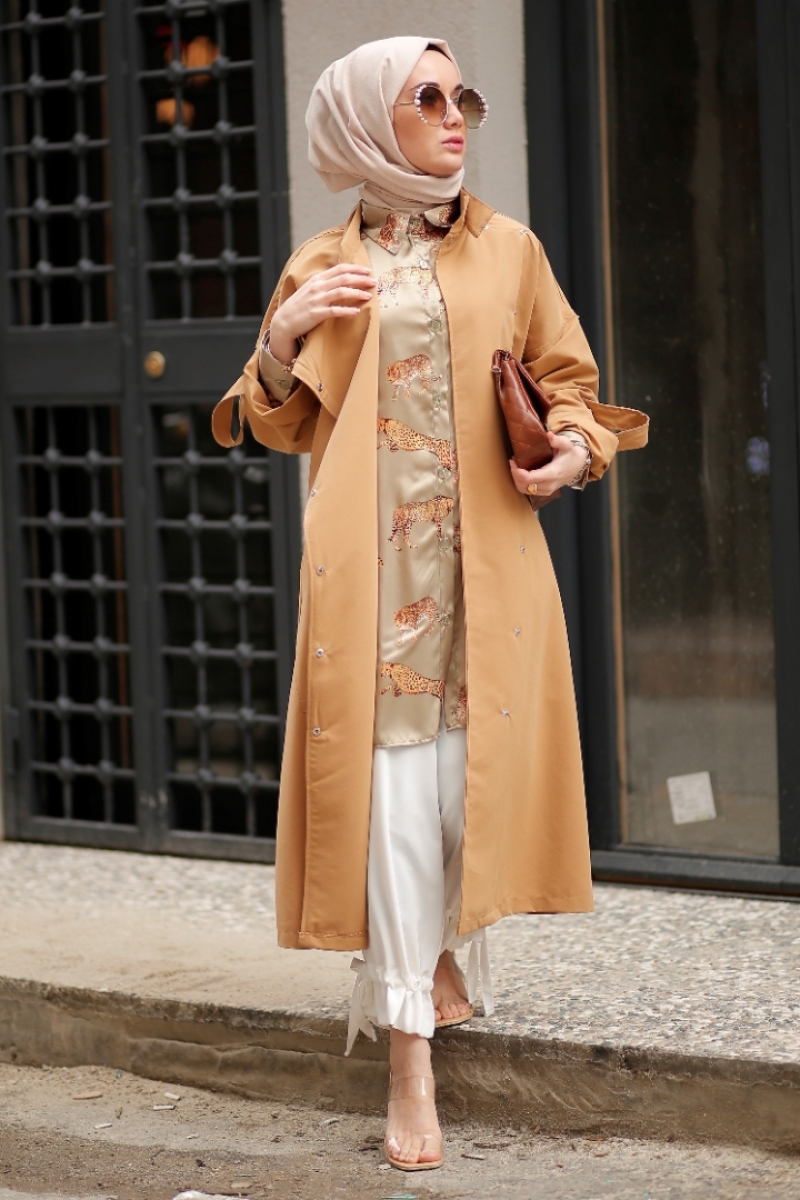 Barbara Camel Trençkot