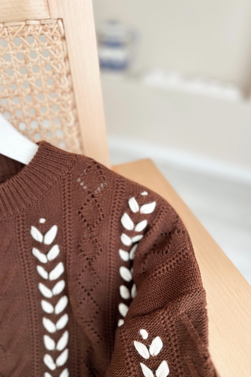 Bellam Kahverengi Triko Kazak