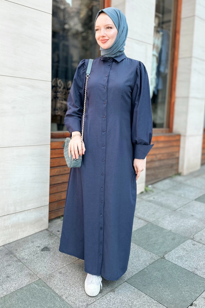 Belur Saks Mavisi Elbise