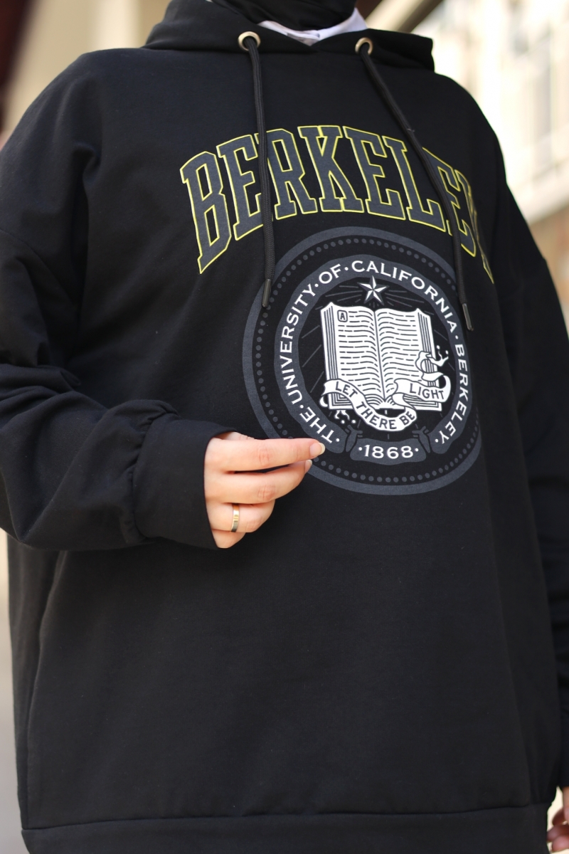 Berkeley Siyah Kapüşonlu Sweat