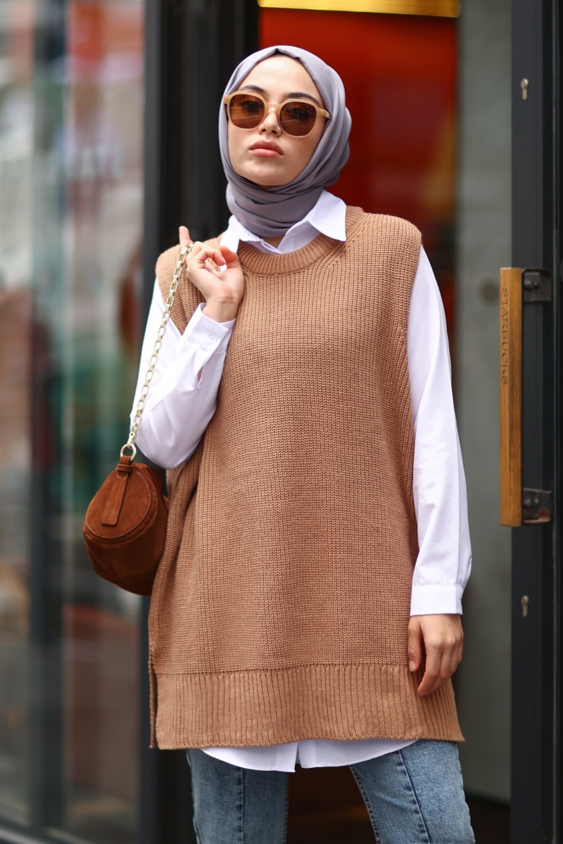 Bevis Camel Süveter