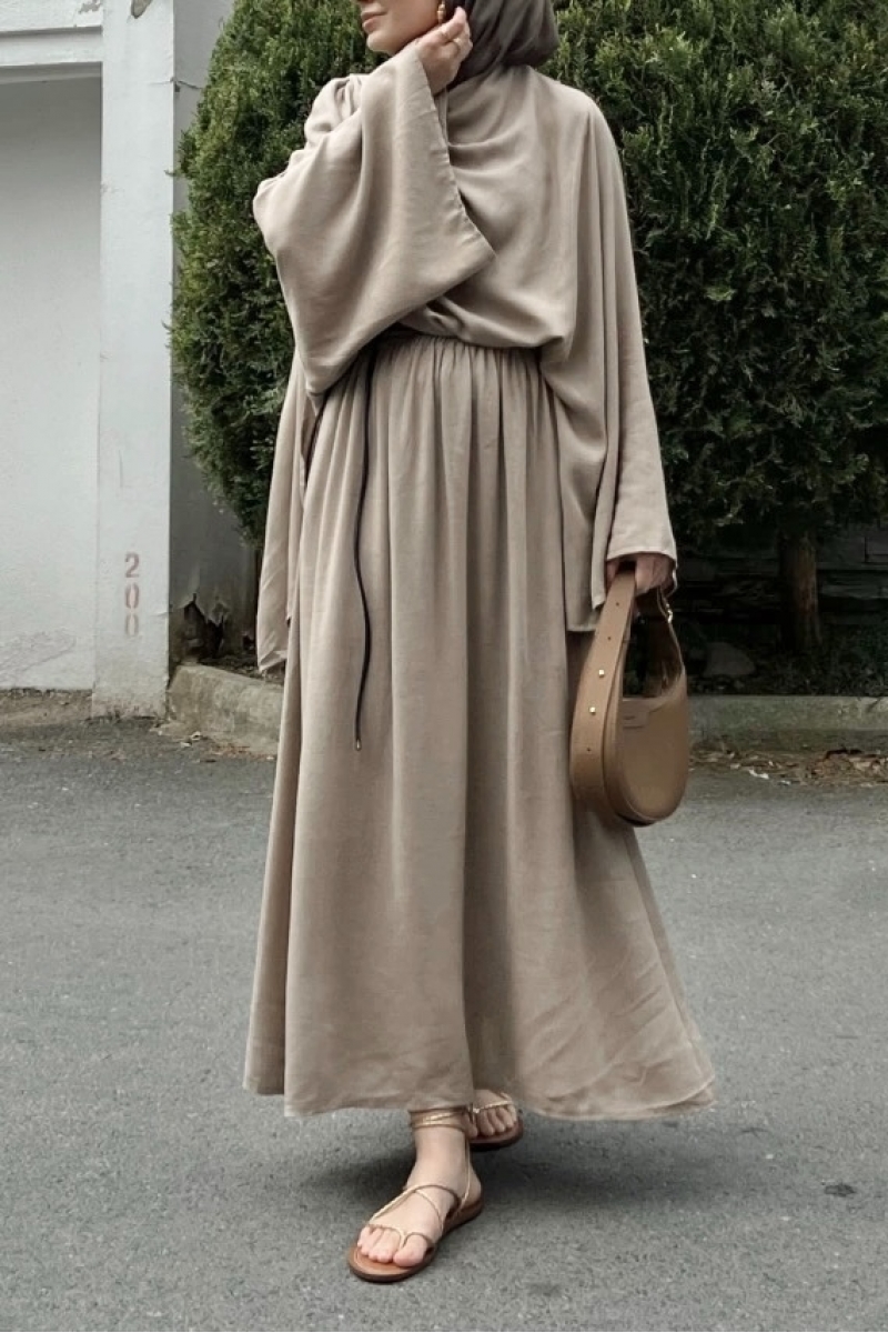 Bonika Haki Kemerli Elbise