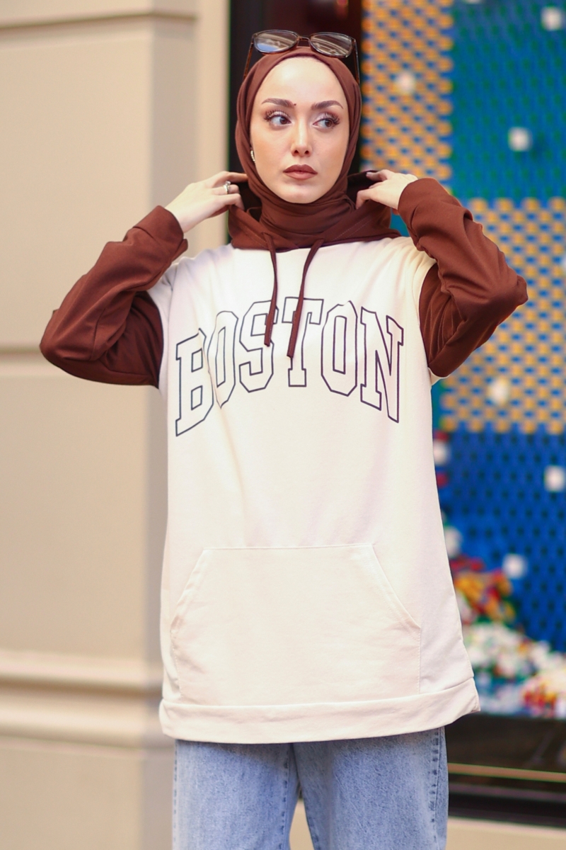 Boston Kahverengi Sweat