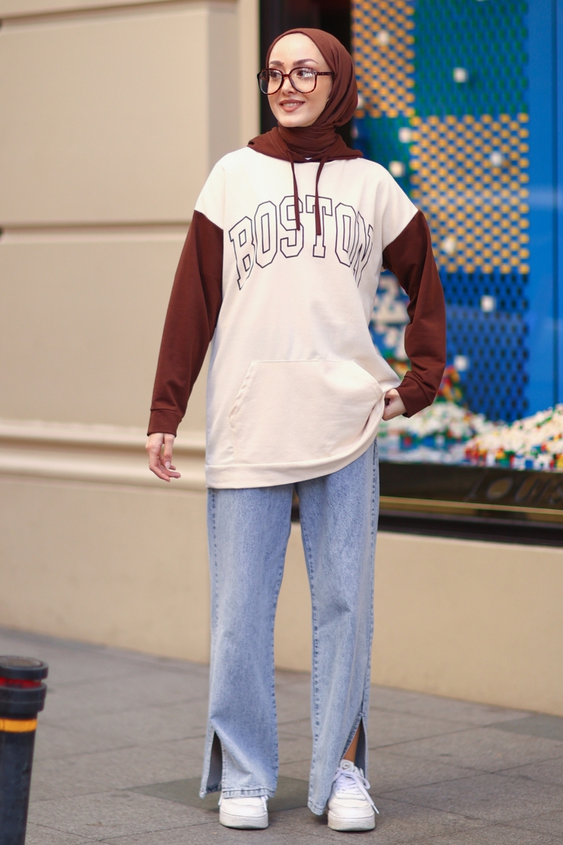 Boston Kahverengi Sweat