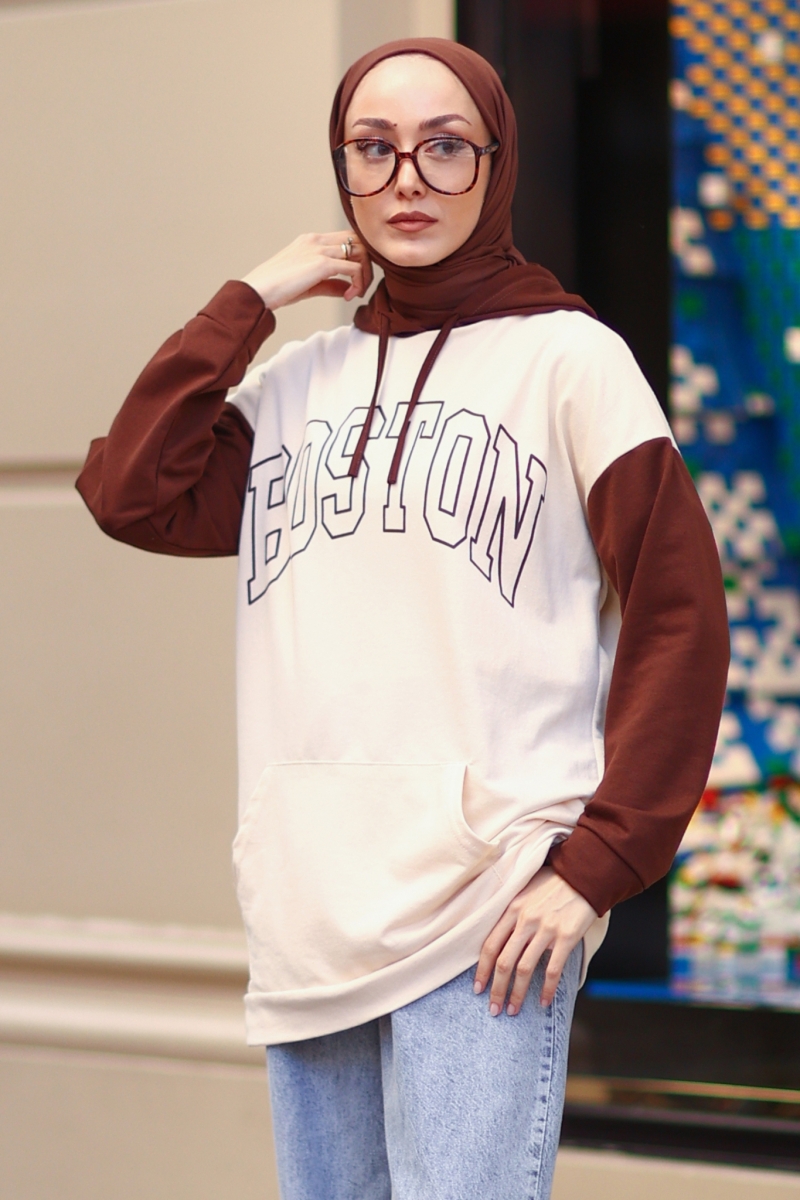Boston Kahverengi Sweat
