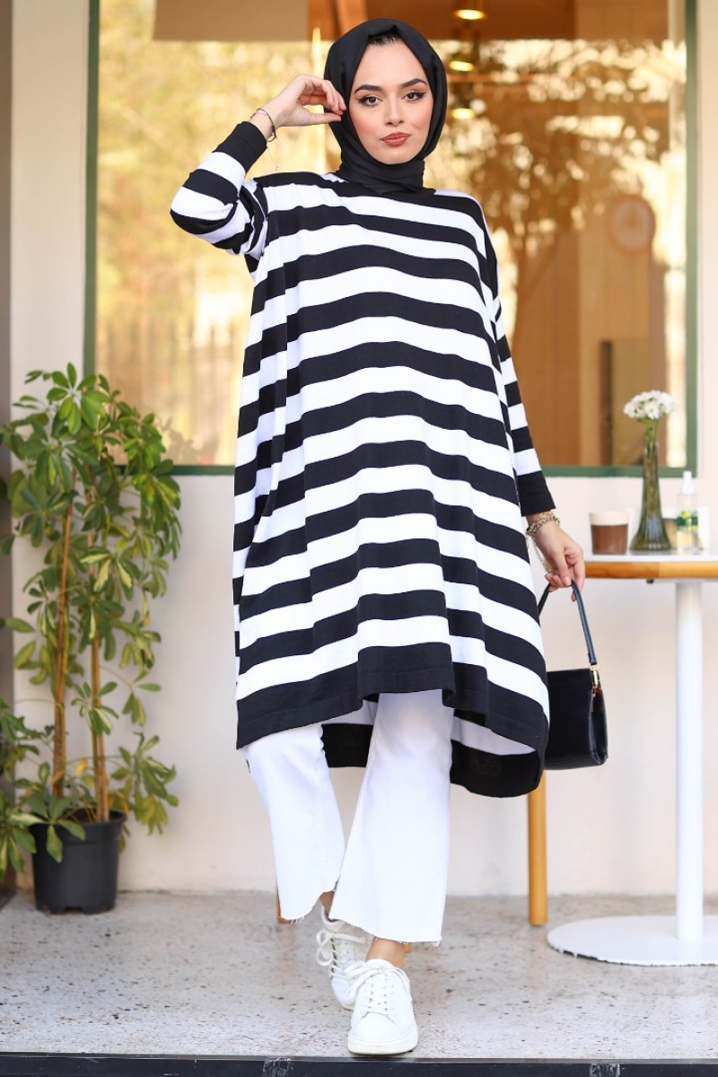 Boyode Siyah Panço Tunik